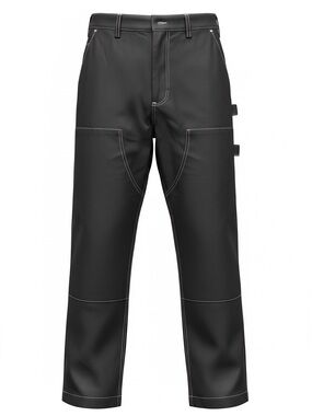 Woman's Black Cargo Pants with Reinforced Knees & side pockets